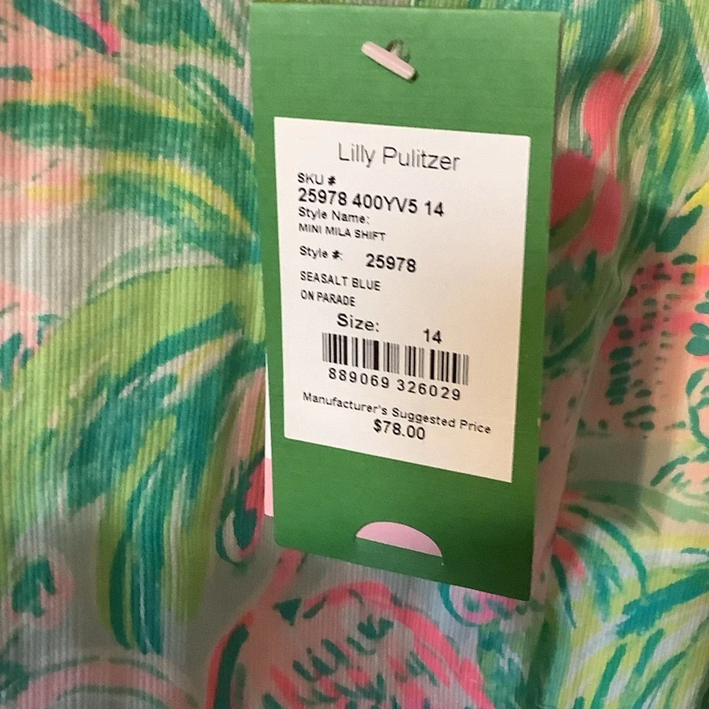 Lilly Pulitzer Floral Dress with Pink and Green On Parade Family‎ Match Preppy